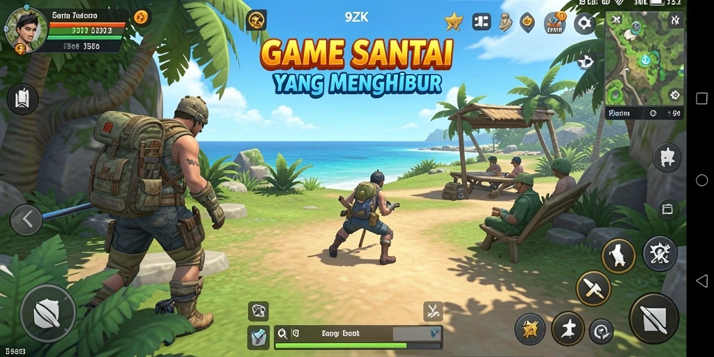 Tangkapan layar 9ZK menampilkan gameplay yang ceria dan menyenangkan.