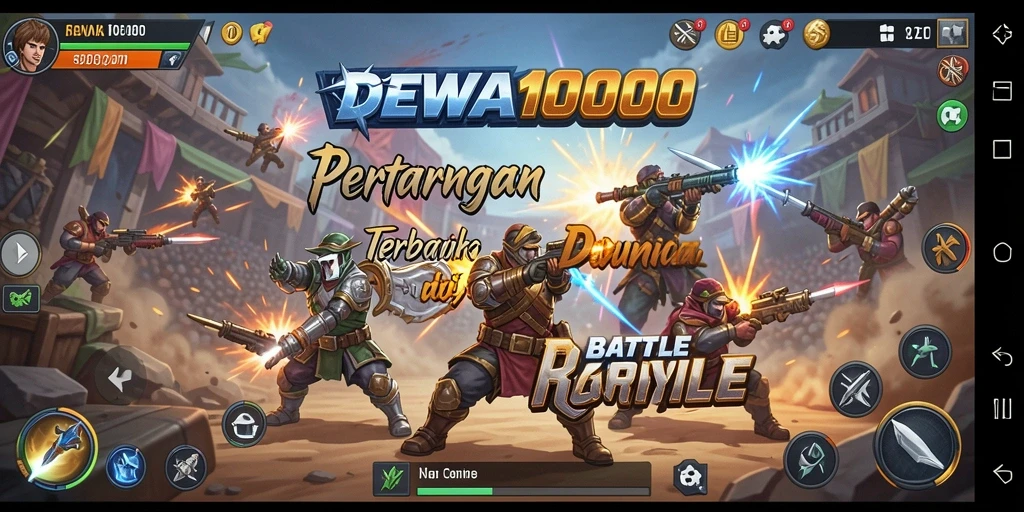 Tampilan menarik dari gameplay DEWA1000 dalam pertarungan Battle Royale.