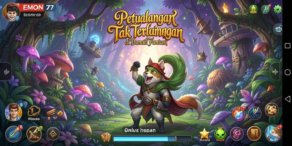 Gameplay <strong>EMON77</strong> yang penuh aksi dan petualangan seru.