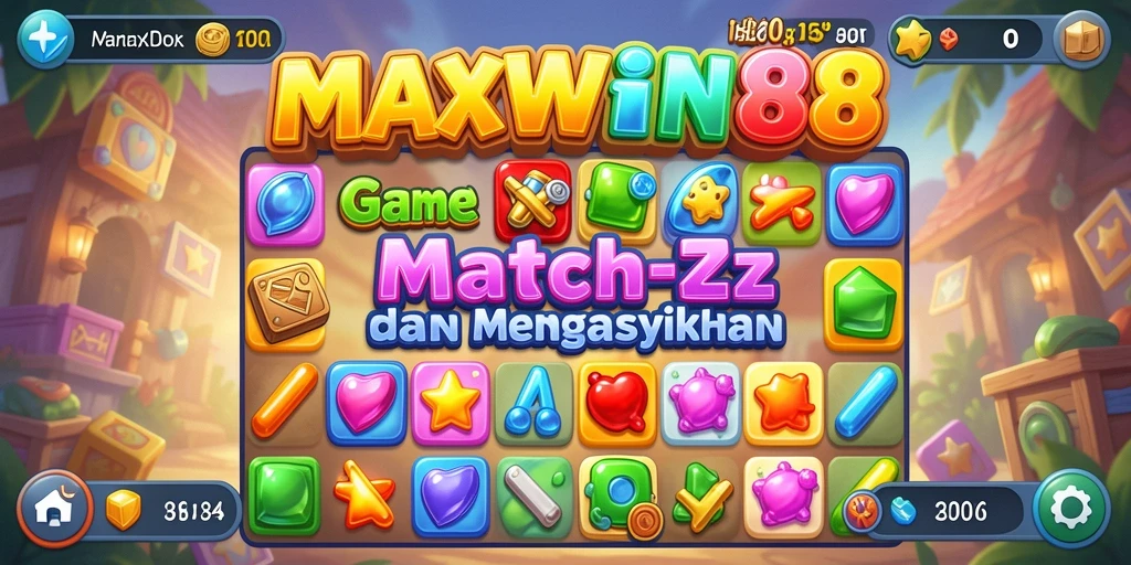 Tampilan gameplay seru dan tantangan Match-3 yang menarik.