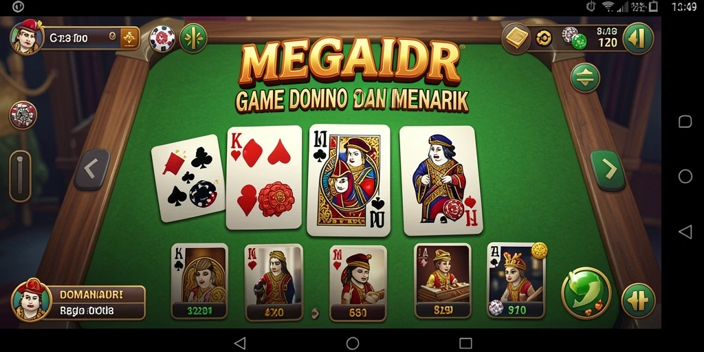 Screenshot gameplay MEGAIDR menampilkan pertarungan seru dalam permainan Domino.