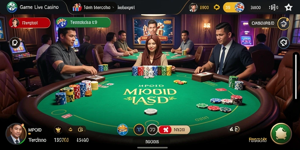 Tampilan gameplay Live Casino yang menarik dan interaktif.