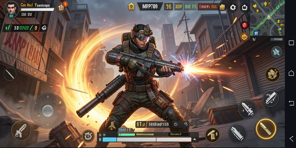 Screenshot gameplay Action MVP789 dengan pertempuran seru.