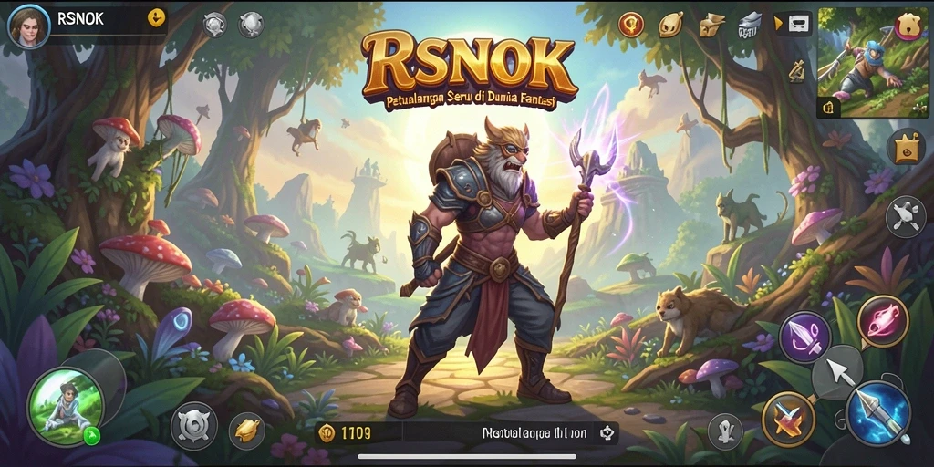 Screenshot gameplay RSNOK yang menampilkan pertempuran mendebarkan.