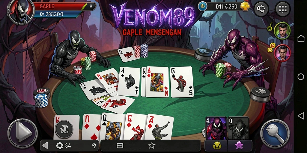 Tampilan gameplay menarik dari VENOM889 saat bermain Gaple.