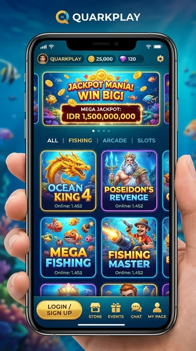 Tangkapan layar aplikasi quarkplay dengan antarmuka yang menarik.
