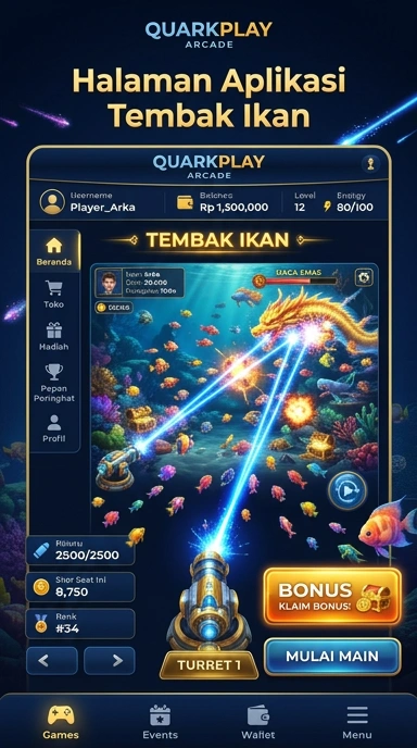 Layar utama quarkplay yang menunjukkan berbagai kategori aplikasi.